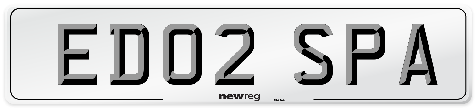 ED02 SPA Number Plate from New Reg
